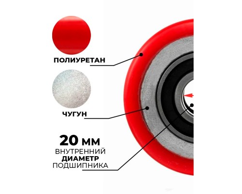Колесо полиуретан 70х60 мм с подшипником для тележек гидравлических DB/BFC/DF-III 1000913