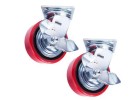 Колеса поворотные c боковым тормозом (полиуретан)