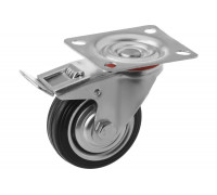 Колесо поворотное резина SCb 97 85 мм с тормозом (F) 1046153