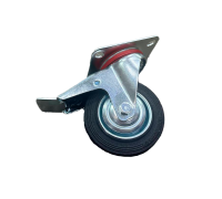 Колесо поворотное резина SCb 42 100 мм с тормозом (F) 1001717