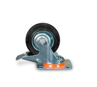 Колесо поворотное резина SCb 63 160 мм с тормозом (Y) 1022090