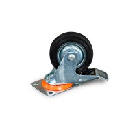 Колесо поворотное резина SCb 42 100 мм с тормозом (N) 1024166
