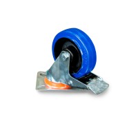 Колесо поворотное из эластичной резины MW70 100 мм с тормозом 1024402