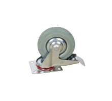 Колесо поворотное серая резина SCB 63 f 160 мм с тормозом 1027215