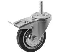 Колесо поворотное SCtB 97 85 мм резина с болтом и тормозом (F) 1046156