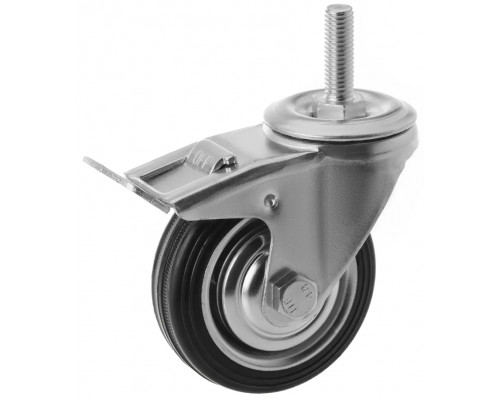 Колесо поворотное SCtB 97 85 мм резина с болтом и тормозом (F) 1046156