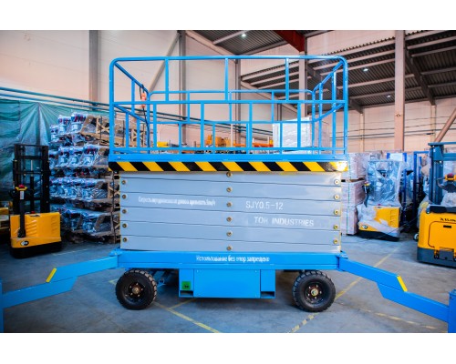 Подъемник ножничный передвижной 500 кг 12/14 м TOR SJY-0,5-12 DC аккумуляторный 1018864