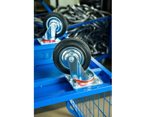 Тележка платформенная TOR ТП-3С (700х1200) с бортами из сетки и двумя ручками (колеса 160 мм) 1012415