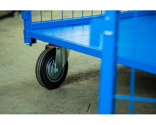 Тележка платформенная TOR ТП-3С (700х1200) с бортами из сетки и двумя ручками (колеса 160 мм) 1012415