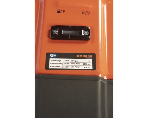 Генератор бензиновый TOR KM8000H 6,0 кВт 220В 27 л с электростартером и колесами 1011098