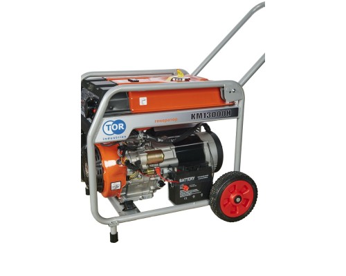Генератор бензиновый TOR KM13000H 9,0 кВт 220В 26 л с электростартером и колесами 1024230