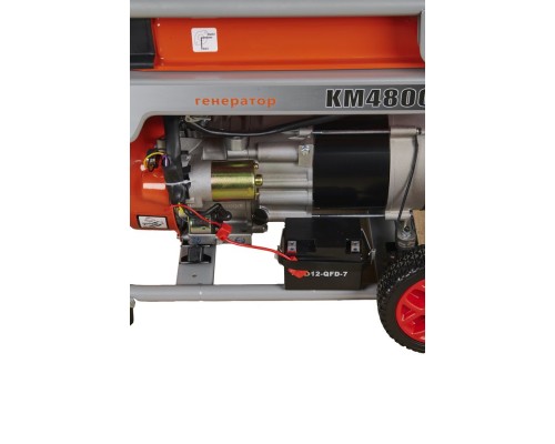 Генератор бензиновый TOR KM4800H 3,3 кВт 220В 16 л с электростартером и колесами 1011096