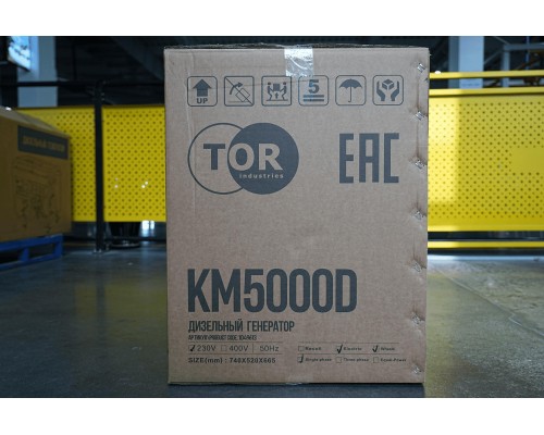 Генератор дизельный 5,0 кВт 220В с электростартером и колесами TOR KM5000D 1049613
