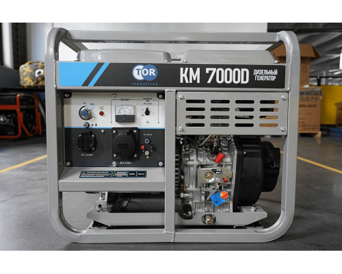 Генератор дизельный 7,0 кВт 220В с электростартером и колесами TOR KM7000D 1049615
